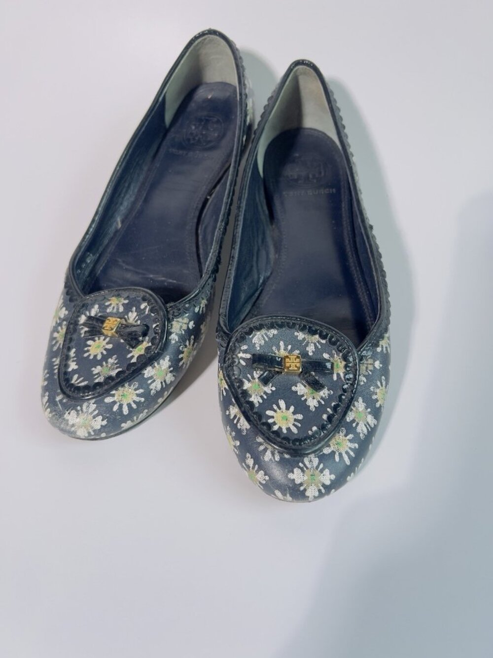 Tory Burch Reva Floral Print Ballet Flats Daisy Leather Size 8 M Rare - Picture 5 of 11